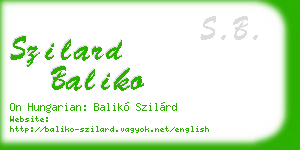 szilard baliko business card
