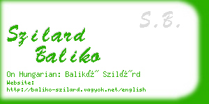 szilard baliko business card